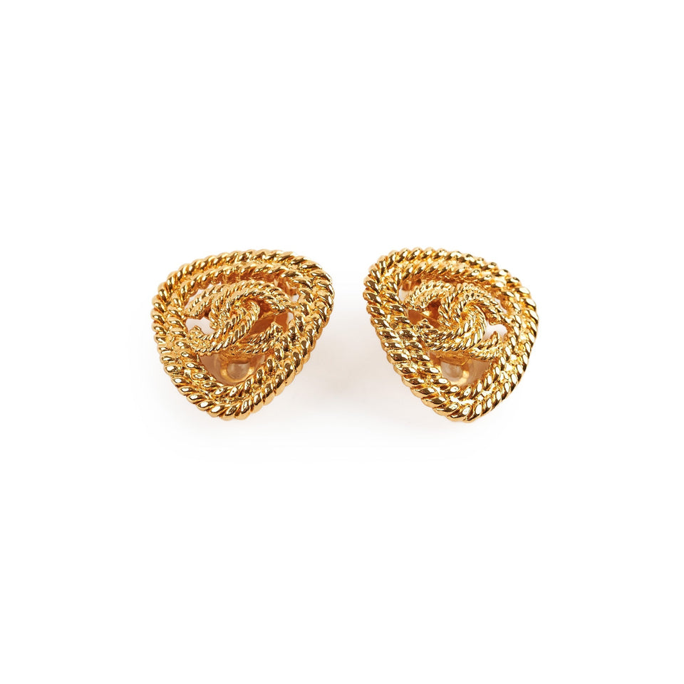 Chanel CC Triangle Clip-on Earrings