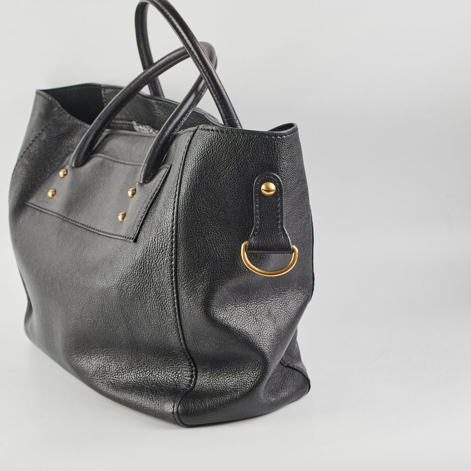 Christian Dior Diorangeles Studded Leather Tote Black
