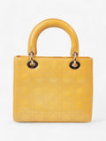 Christian Dior Lady Dior Yellow Patent Leather Medium