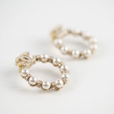 Chanel CC Logo Pearl Wreath Earrings