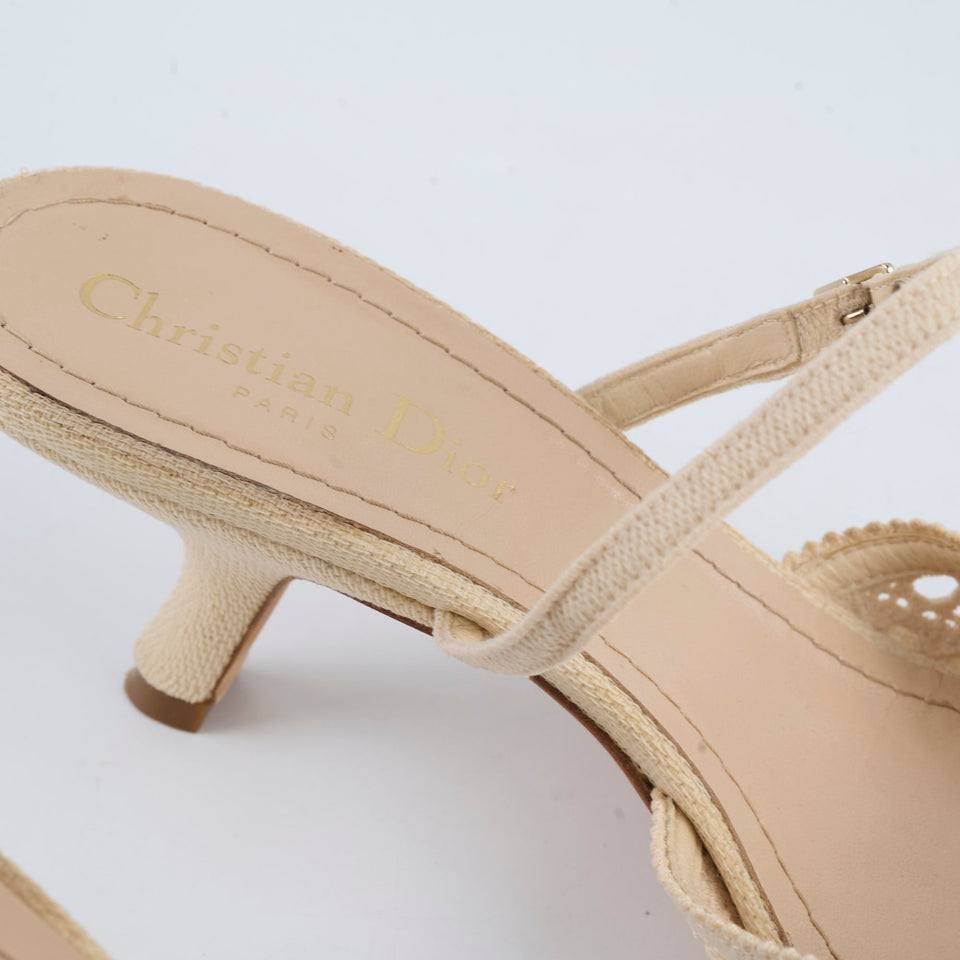 Dior Rattan kitten Heels