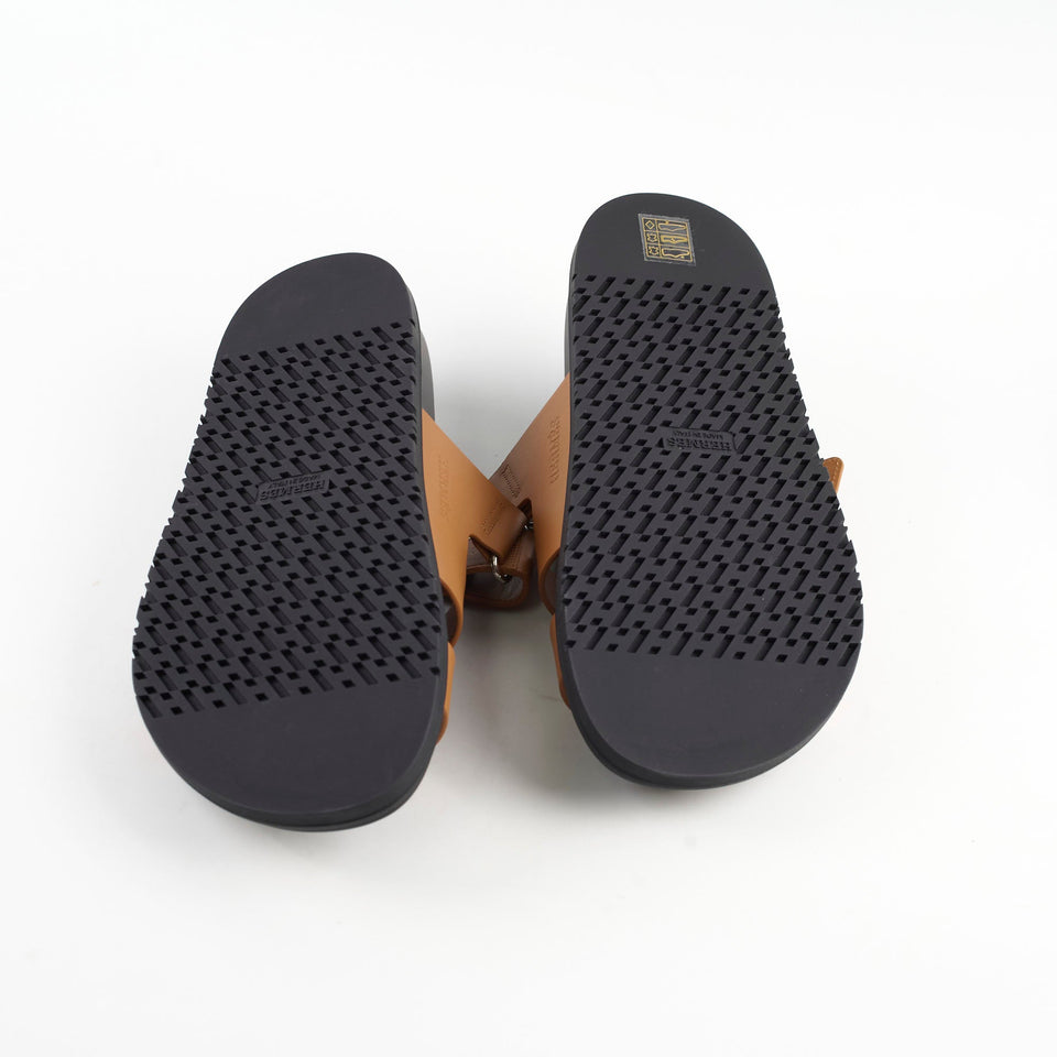 Hermes Chypre Sandal Size 40 Naturel