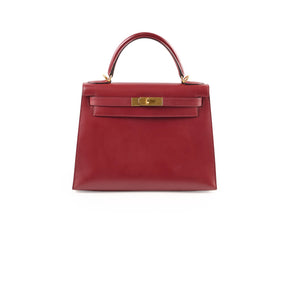 Hermes Kelly 28 Rouge   Box Calf - Stamp E Square 2001