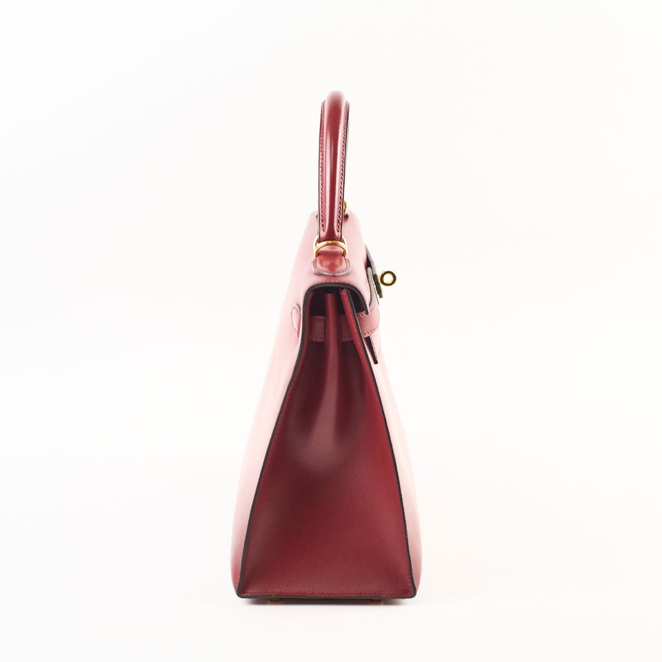Hermes Kelly 28 Rouge   Box Calf - Stamp E Square 2001