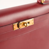Hermes Kelly 28 Rouge   Box Calf - Stamp E Square 2001