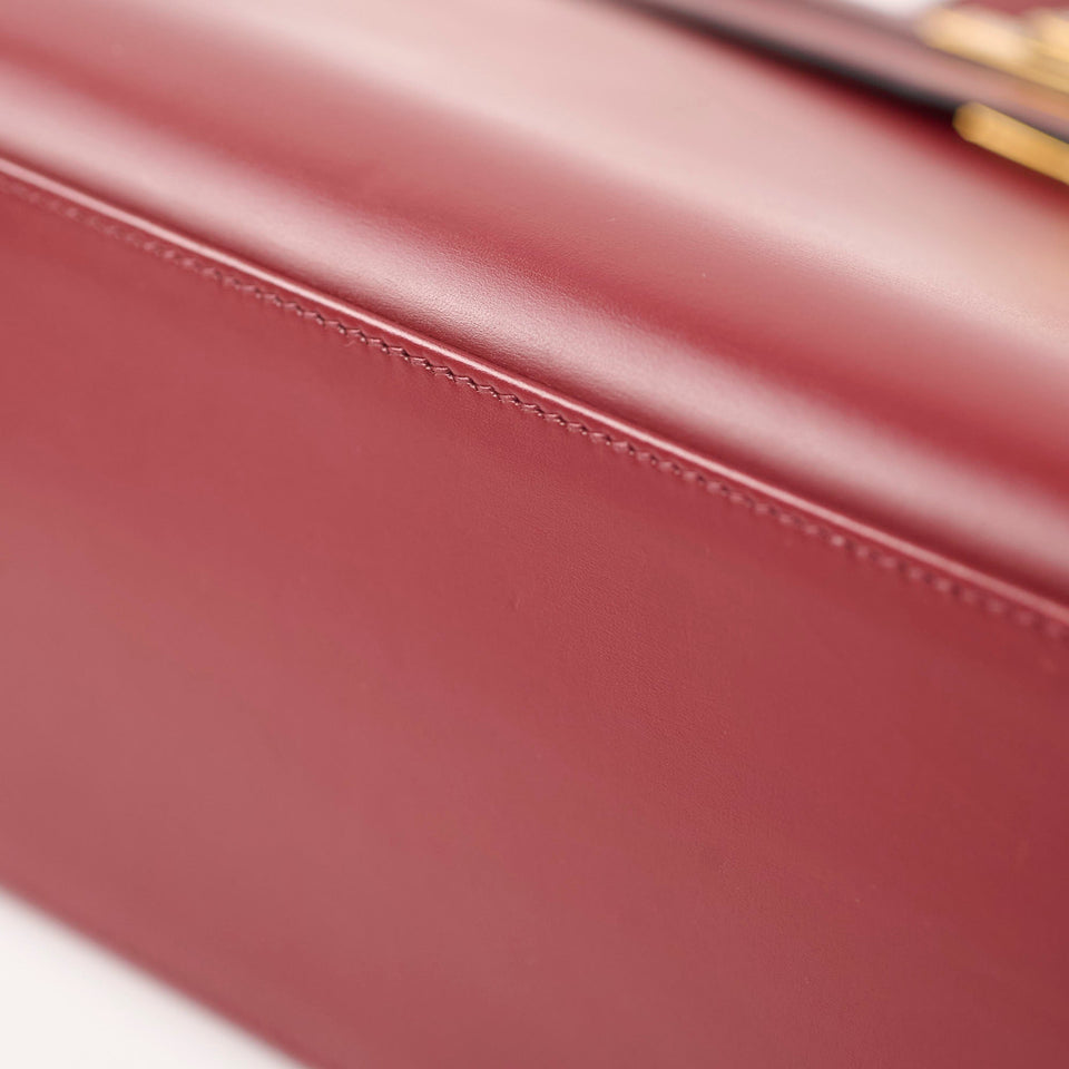 Hermes Kelly 28 Rouge   Box Calf - Stamp E Square 2001