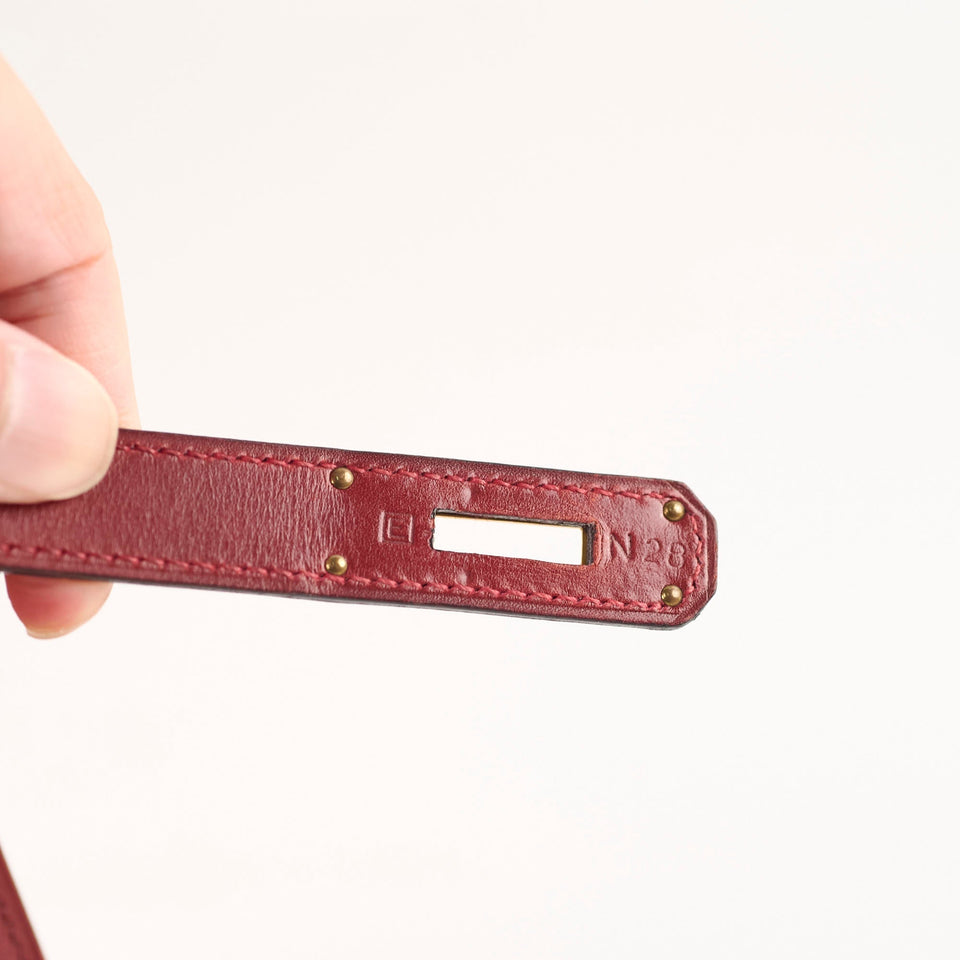 Hermes Kelly 28 Rouge   Box Calf - Stamp E Square 2001