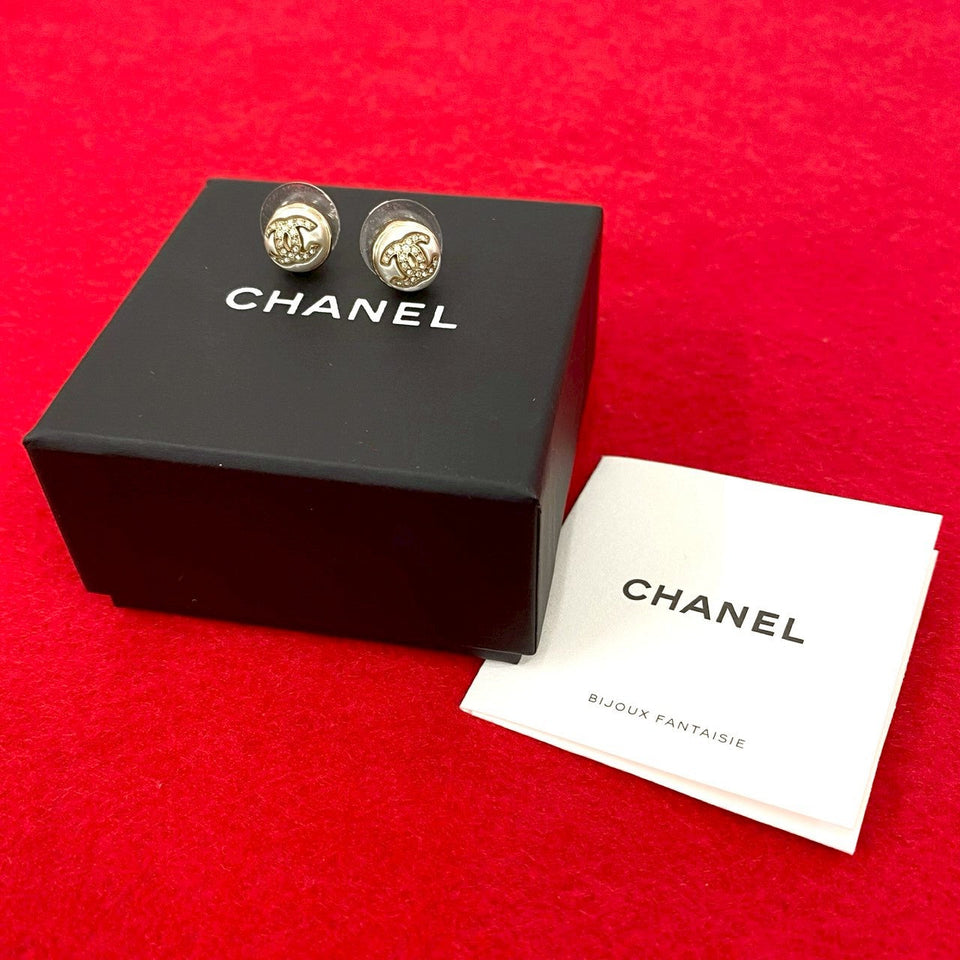 Chanel Coco Mark Faux Pearl Earrings