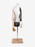 Christian Dior D Fence Saddle Bag Black Calfskin Leather Mini