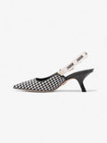 Christian Dior J'ADior Slingback Pumps 65 Black / White Tweed EU 40 UK 7