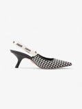 Christian Dior J'ADior Slingback Pumps 65 Black / White Tweed EU 40 UK 7