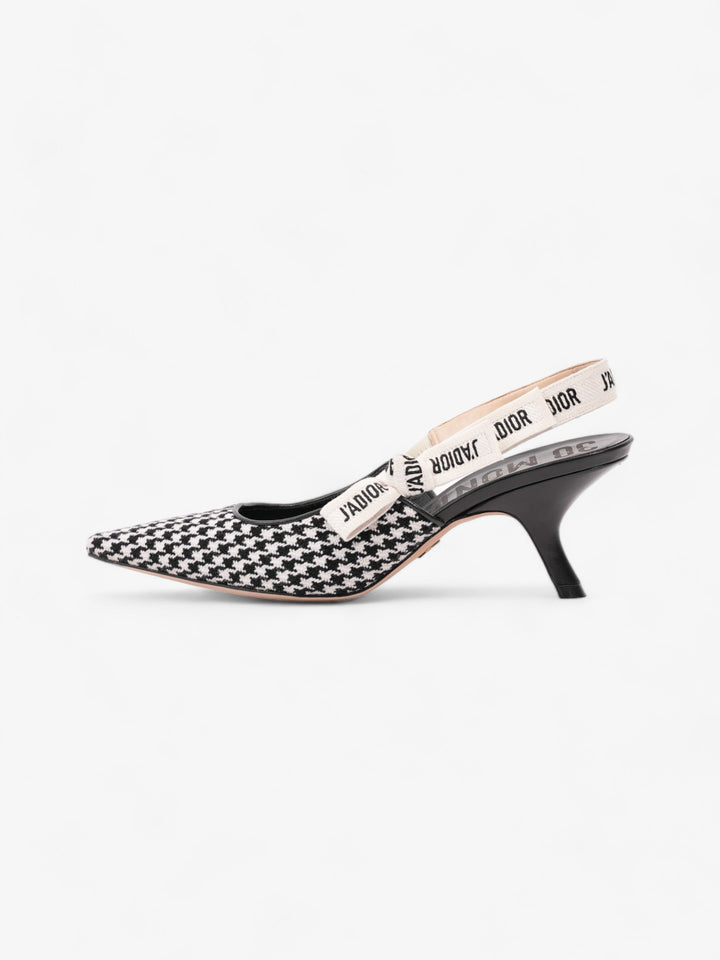 Christian Dior J'ADior Slingback Pumps 65 Black / White Tweed EU 40 UK 7