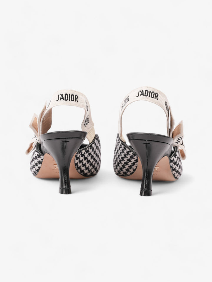 Christian Dior J'ADior Slingback Pumps 65 Black / White Tweed EU 40 UK 7