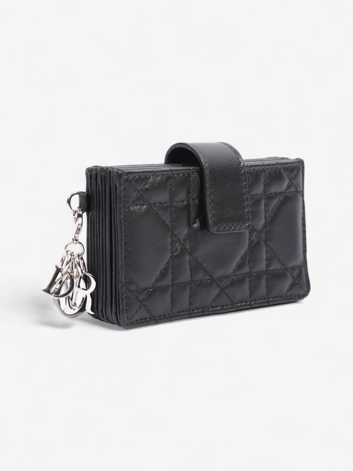 Christian Dior Lady Dior Jasmine  Holder Black / Silver Lambskin Leather