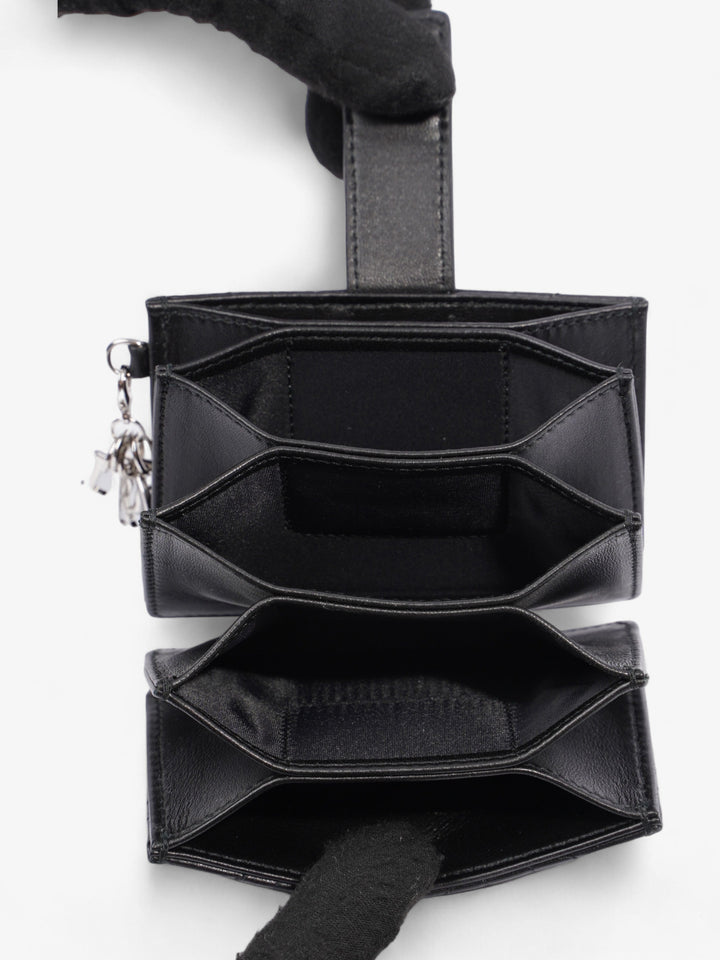 Christian Dior Lady Dior Jasmine  Holder Black / Silver Lambskin Leather