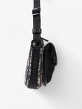 Christian Dior Monogram Messenger Bag Black / Blue Oblique Cotton