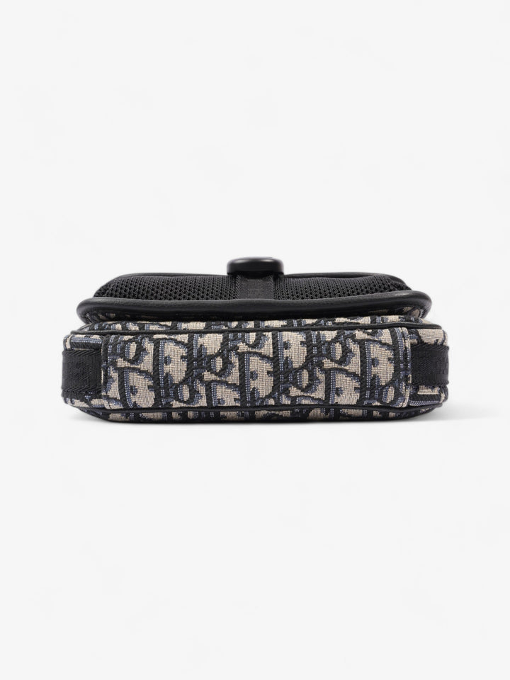Christian Dior Monogram Messenger Bag Black / Blue Oblique Cotton