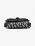Christian Dior Monogram Messenger Bag Black / Blue Oblique Cotton
