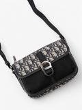 Christian Dior Monogram Messenger Bag Black / Blue Oblique Cotton