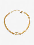 Christian Dior CD Chain Choker Gold Base Metal