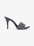 Christian Dior Monogram CD Buckle Heels 80 Navy Monogram Cloth EU 40 UK 7