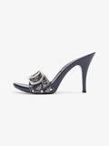 Christian Dior Monogram CD Buckle Heels 80 Navy Monogram Cloth EU 40 UK 7