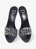 Christian Dior Monogram CD Buckle Heels 80 Navy Monogram Cloth EU 40 UK 7