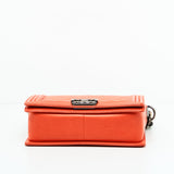 Chanel Boy Lambskin with Adjustable Strap in Orange