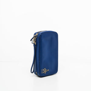 Prada Saffiano in Blue Clutch