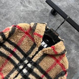 Burberry FW Winter New Plaid Lamb Wool Hooded Sweatshirt