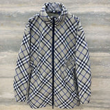 Burberry Mid-Length Waisted Plaid Hooded Jacket