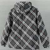 Burberry Classic Plaid & EKD Logo Reversible Down Jacket