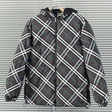 Burberry Classic Plaid & EKD Logo Reversible Down Jacket