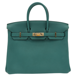 Hermes25cm Birkin Malachite Togo Leather Gold Hardware