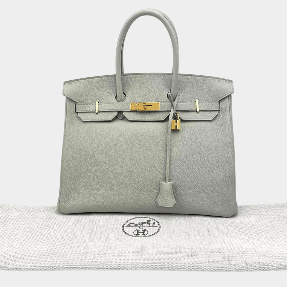 Hermes Togo Birkin 35 Gris Perle Pearl Gray w/ Gold