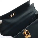 Hermes Kelly 28   Box Calf Blue Indigo - Stamp Square A 1997