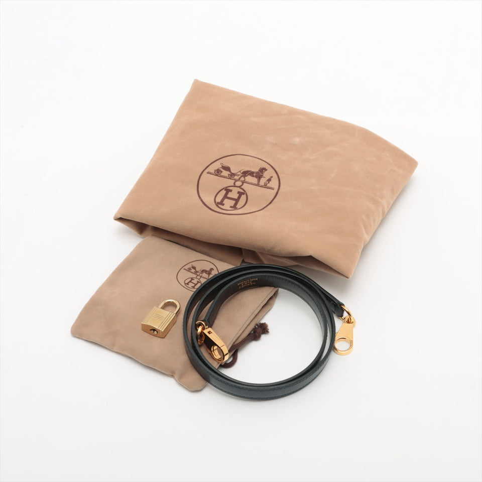 Hermes Kelly 28   Box Calf Blue Indigo - Stamp Square A 1997