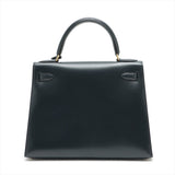Hermes Kelly 28   Box Calf Blue Indigo - Stamp Square A 1997