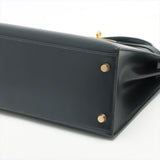 Hermes Kelly 28   Box Calf Blue Indigo - Stamp Square A 1997