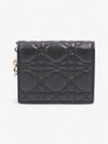 Christian Dior Lady Dior Wallet Black / Light Gold Lambskin Leather Medium