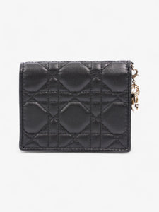 Christian Dior Lady Dior Wallet Black / Light Gold Lambskin Leather Medium
