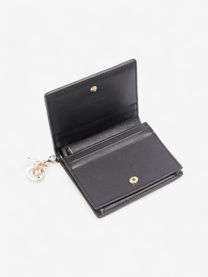 Christian Dior Lady Dior Wallet Black / Light Gold Lambskin Leather Medium