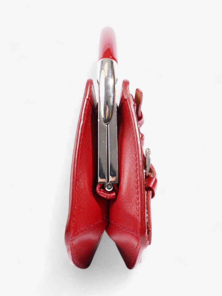 Christian Dior Bondage Clutch Red Calfskin Leather