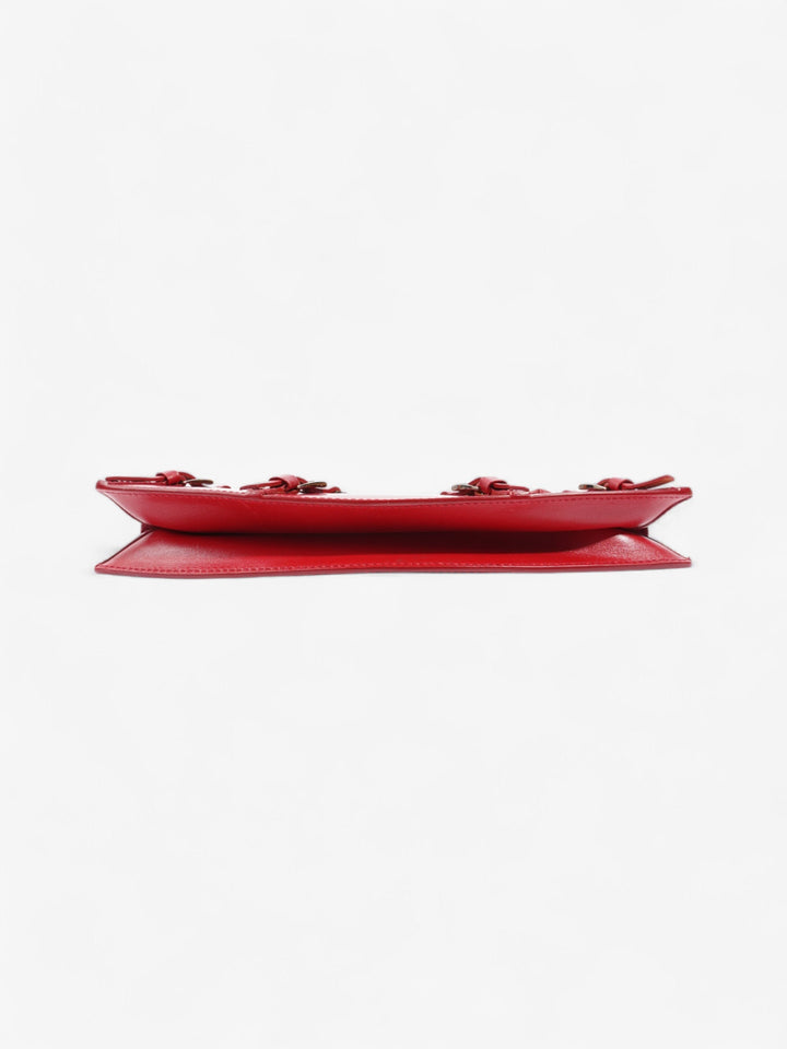 Christian Dior Bondage Clutch Red Calfskin Leather