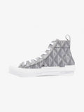 Christian Dior B23 CD Diamond Sneakers Grey / White Canvas EU 44 UK 10