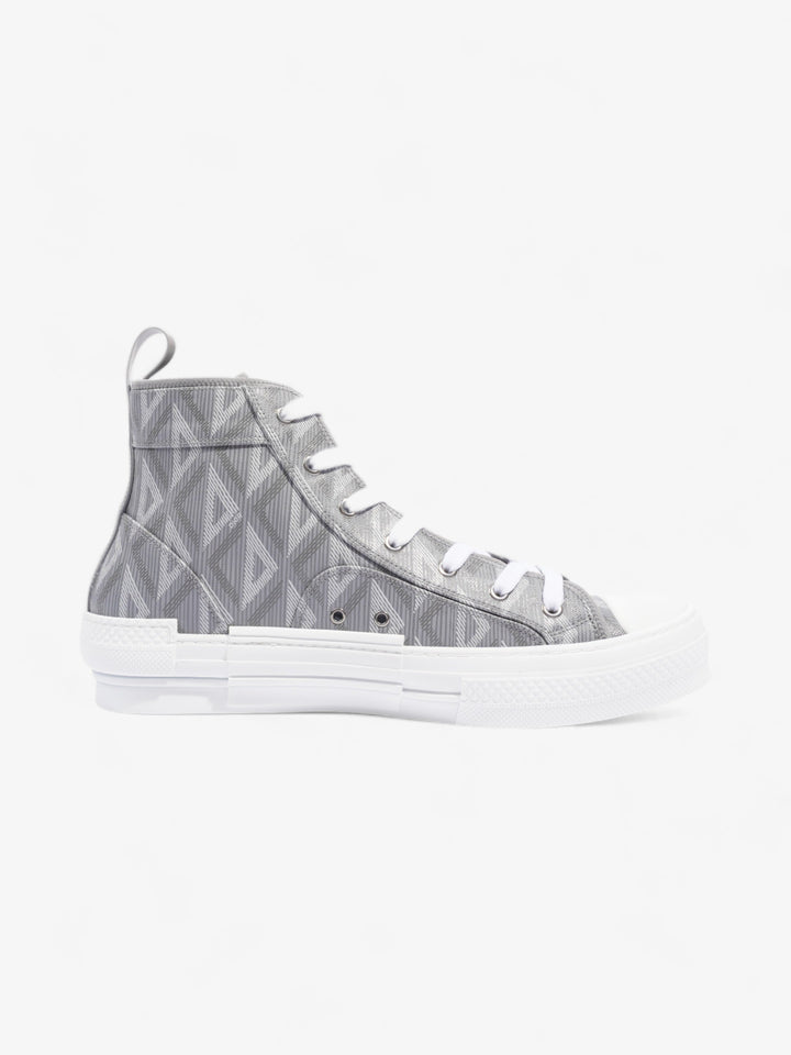 Christian Dior B23 CD Diamond Sneakers Grey / White Canvas EU 44 UK 10