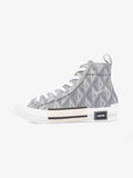 Christian Dior B23 CD Diamond Sneakers Grey / White Canvas EU 44 UK 10