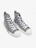 Christian Dior B23 CD Diamond Sneakers Grey / White Canvas EU 44 UK 10