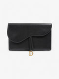 Christian Dior Saddle Pouch Black Leather