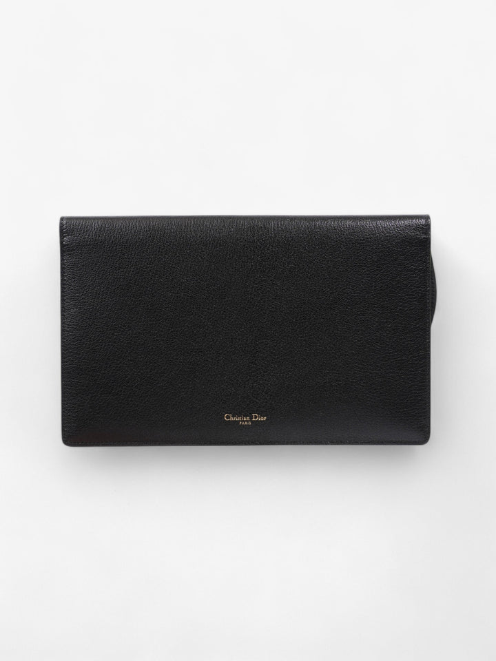 Christian Dior Saddle Pouch Black Leather